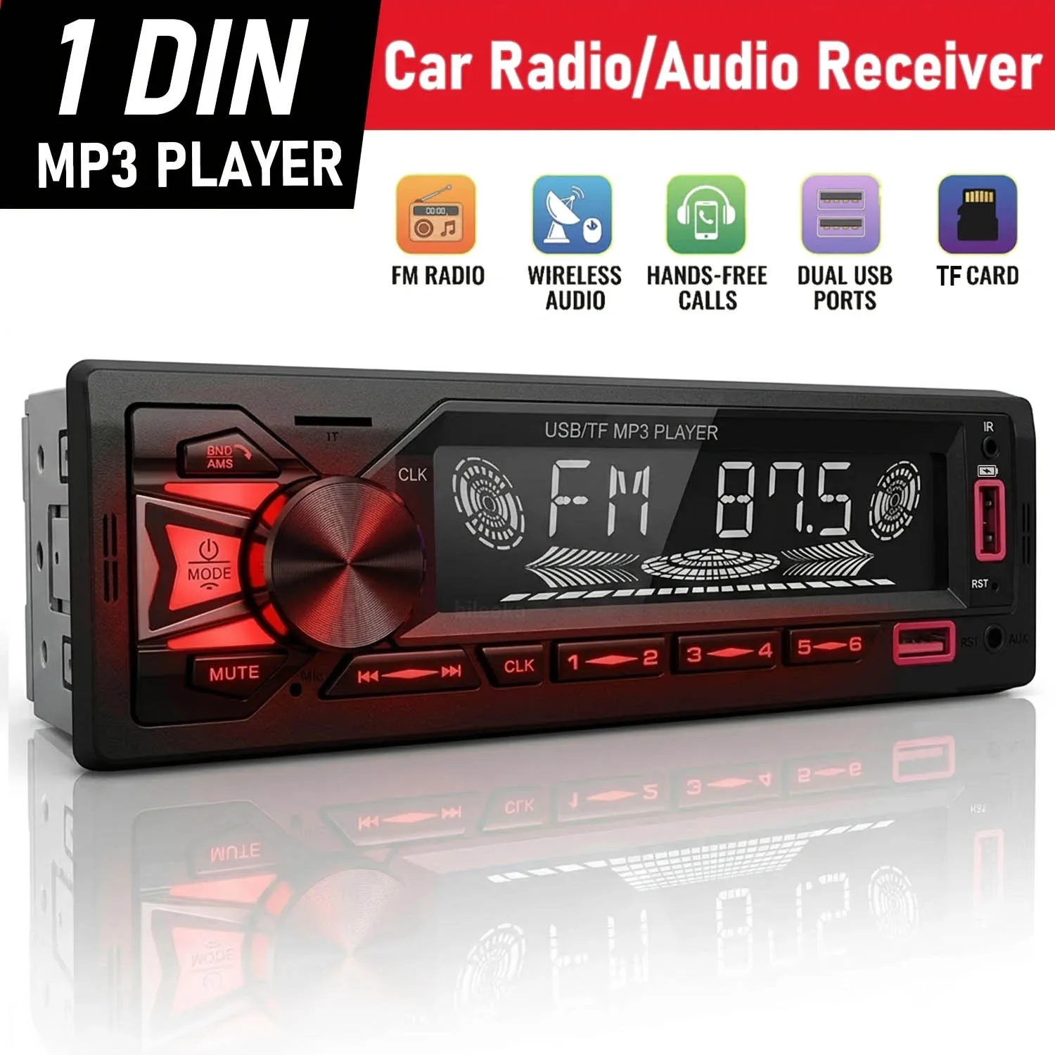 Car Radio with BT Hands-Free & Mic - Single Din Wireless Music MP3 Player, USB/AUX Input, FM Receiver - No CD/DVD Player Car Stereo
Car Radio with BT Hands-Free & Mic - Single Din Wireless Music MP3 Player, USB/AUX Input, FM Receiver - No CD/DVD Player Car Stereo