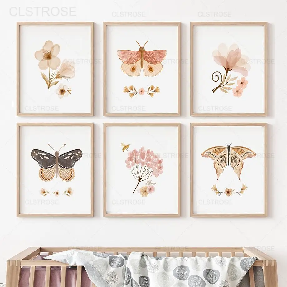 Bohemian Flowers Butterfly Minimalist Canvas Painting Nordic Modern Nursery Wall Art Poster Aesthetic Picture for Girl Baby Room
Bohemian Flowers Butterfly Minimalist Canvas Painting Nordic Modern Nursery Wall Art Poster Aesthetic Picture for Girl Baby Room