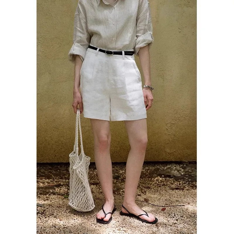 Spring/Summer New Arrival White High-Waisted Casual 100% Linen Mid-Length Pants Women Capris
Spring/Summer New Arrival White High-Waisted Casual 100% Linen Mid-Length Pants Women Capris