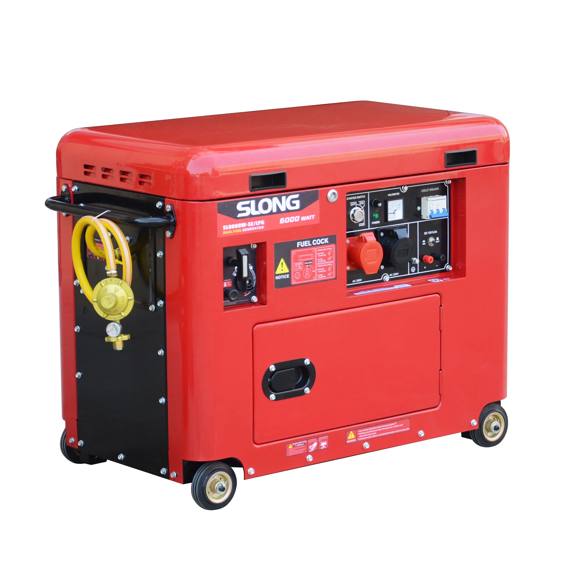 E. SLONG brand dual fuel LPG Super Silent oline generator 420CC Red color 6.0/6.5KW
E. SLONG brand dual fuel LPG Super Silent oline generator 420CC Red color 6.0/6.5KW
