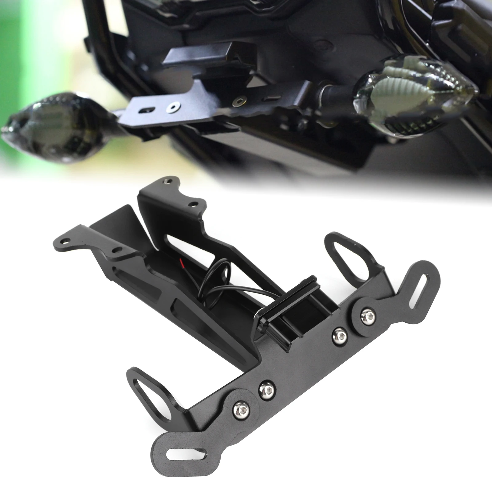 Motorcycle Rear License Plate Mount Holder with White LED Light Motorcycles Accessories For Yamaha MT‑09 Tracer FJ‑09
Motorcycle Rear License Plate Mount Holder with White LED Light Motorcycles Accessories For Yamaha MT‑09 Tracer FJ‑09