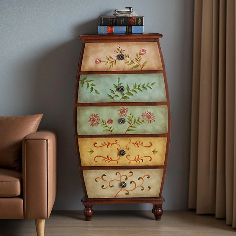 American art chest, bedroom retro locker, living room high and low side cabinet painted large capacity locker idyllic style
American art chest, bedroom retro locker, living room high and low side cabinet painted large capacity locker idyllic style
