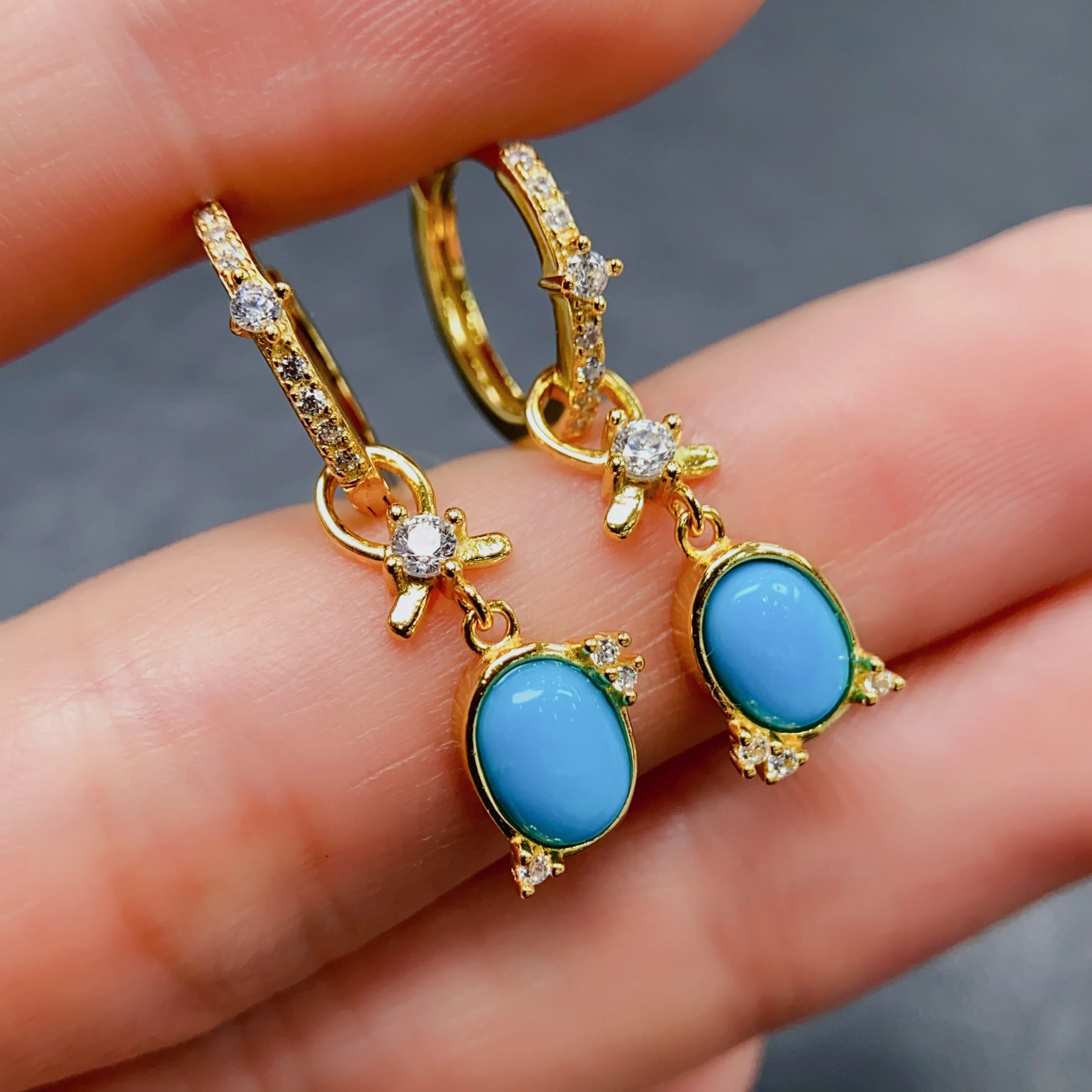 5*7mm Natural Turquoise Earrings S925 Sterling Silver Certificate Fine Fashion Design Charm Weddings Jewelry for Women FS
5*7mm Natural Turquoise Earrings S925 Sterling Silver Certificate Fine Fashion Design Charm Weddings Jewelry for Women FS