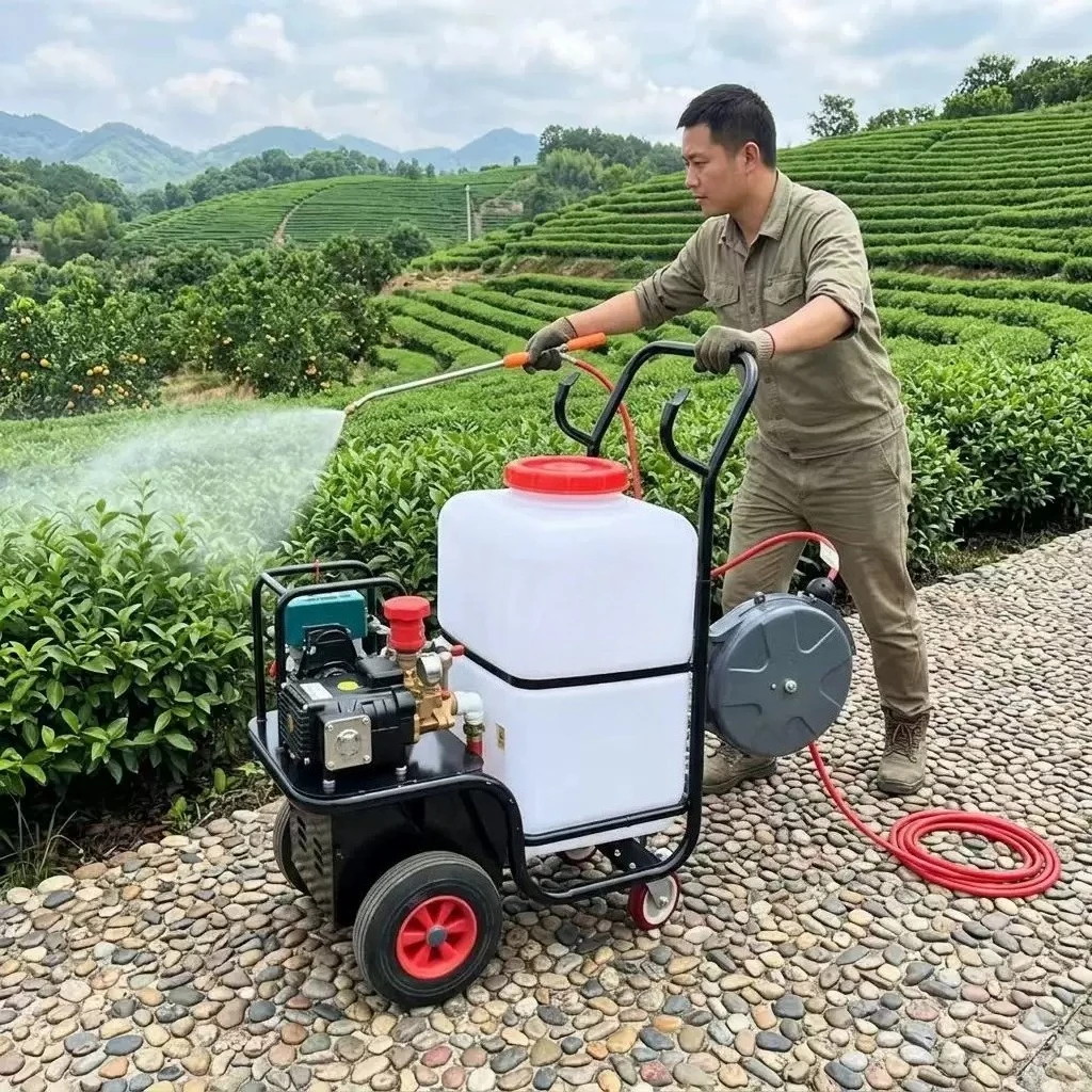 Handcart Electric Sprayer Rechargeable Battery Hand Push Agricultural Water Sprinkler Equipment
Handcart Electric Sprayer Rechargeable Battery Hand Push Agricultural Water Sprinkler Equipment