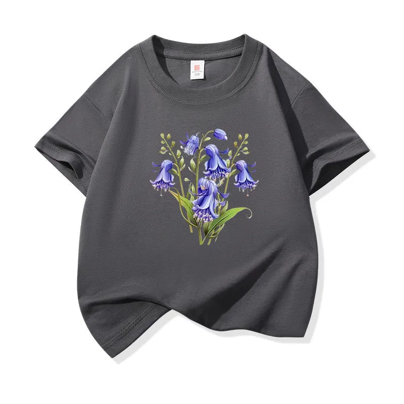 Kids Cotton T Shirt Bluebell Floral Print Crew Neck Short Sleeve Tee Casual Breathable Boys Girls Summer Tops
Kids Cotton T Shirt Bluebell Floral Print Crew Neck Short Sleeve Tee Casual Breathable Boys Girls Summer Tops
