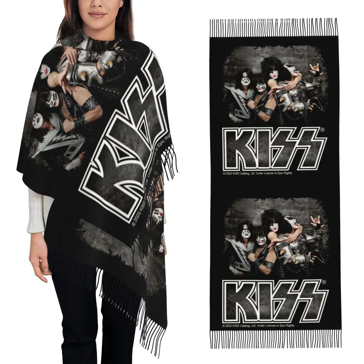 Kiss Rock Band Retor Шарф Шарфы с кисточками для женщин Мягкие теплые шали и накидки Длинная осенне-зимняя шаль
Kiss Rock Band Retor Шарф Шарфы с кисточками для женщин Мягкие теплые шали и накидки Длинная осенне-зимняя шаль