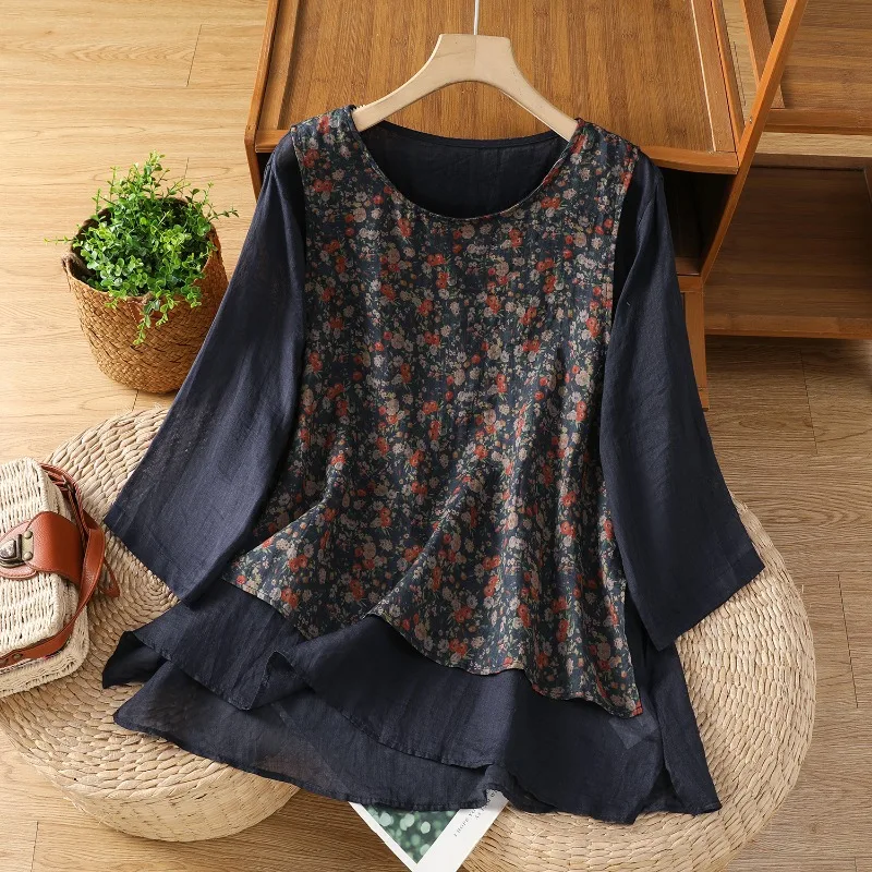 Chinese Style Women's Blouses Printed Vintage Shirts Fashion Loose Summer Clothing Short Sleeved Cotton Linen Women Tops
Chinese Style Women's Blouses Printed Vintage Shirts Fashion Loose Summer Clothing Short Sleeved Cotton Linen Women Tops