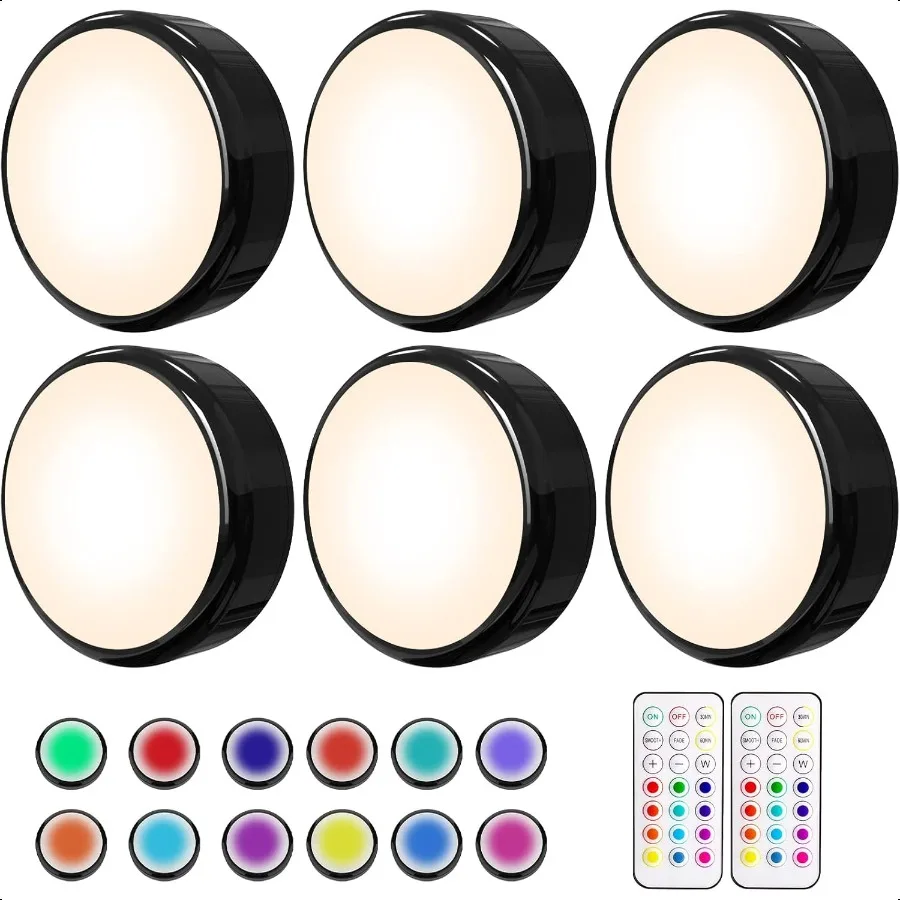 Puck Lights with Remote Colors Changeable LED Puck Light Battery Powered Dimmable Under Cabinet Lights Wireless Under Counter L
Puck Lights with Remote Colors Changeable LED Puck Light Battery Powered Dimmable Under Cabinet Lights Wireless Under Counter L