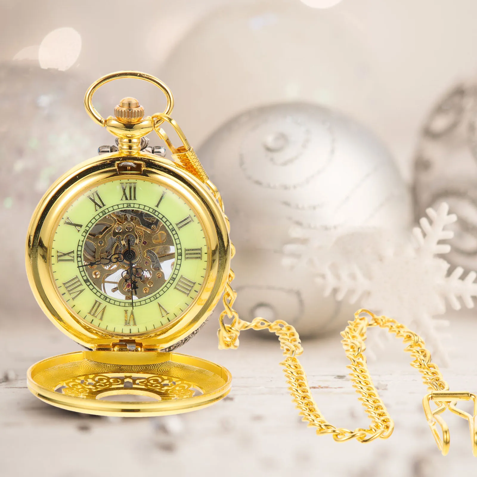 Mechanical Pocket Watch Hand Wind Movement Dial Roman Numerals Scratch Resistant Mineral Glass Steampunk Alloy
Mechanical Pocket Watch Hand Wind Movement Dial Roman Numerals Scratch Resistant Mineral Glass Steampunk Alloy
