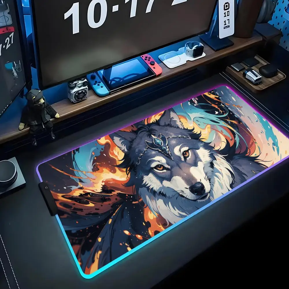 Коврик для мыши с волком RGB, игровой коврик для мыши, большой светодиодный коврик для ПК, настольный коврик, светящийся коврик для мыши, большие коврики для клавиатуры, настольный коврик с подсветкой
Коврик для мыши с волком RGB, игровой коврик для мыши, большой светодиодный коврик для ПК, настольный коврик, светящийся коврик для мыши, большие коврики для клавиатуры, настольный коврик с подсветкой