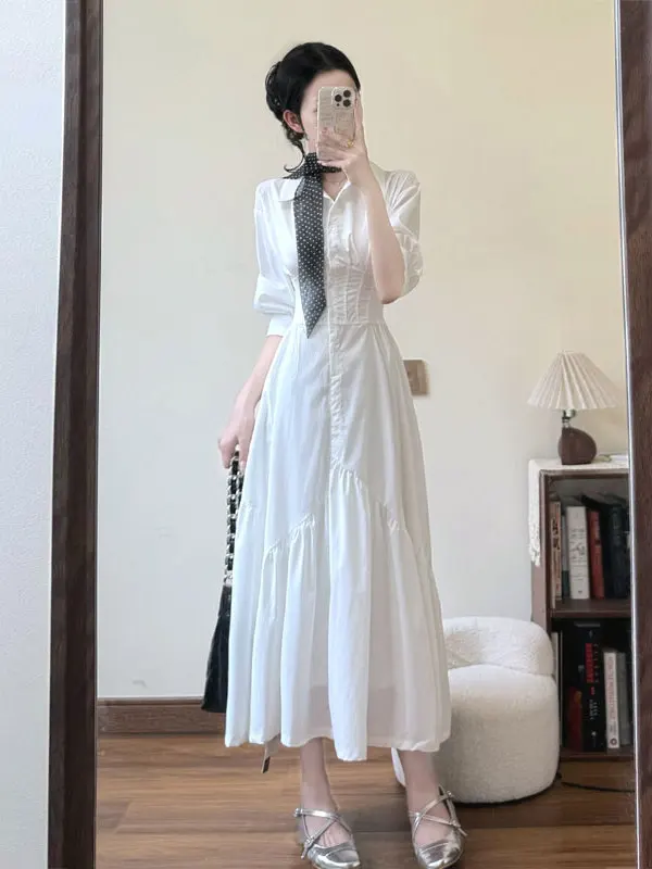 Elegant Shirt Dress Slim Fit Waist Cinched Beautiful French Style Spring Summer Women's High Waist Softness Regular Sleeve
Elegant Shirt Dress Slim Fit Waist Cinched Beautiful French Style Spring Summer Women's High Waist Softness Regular Sleeve