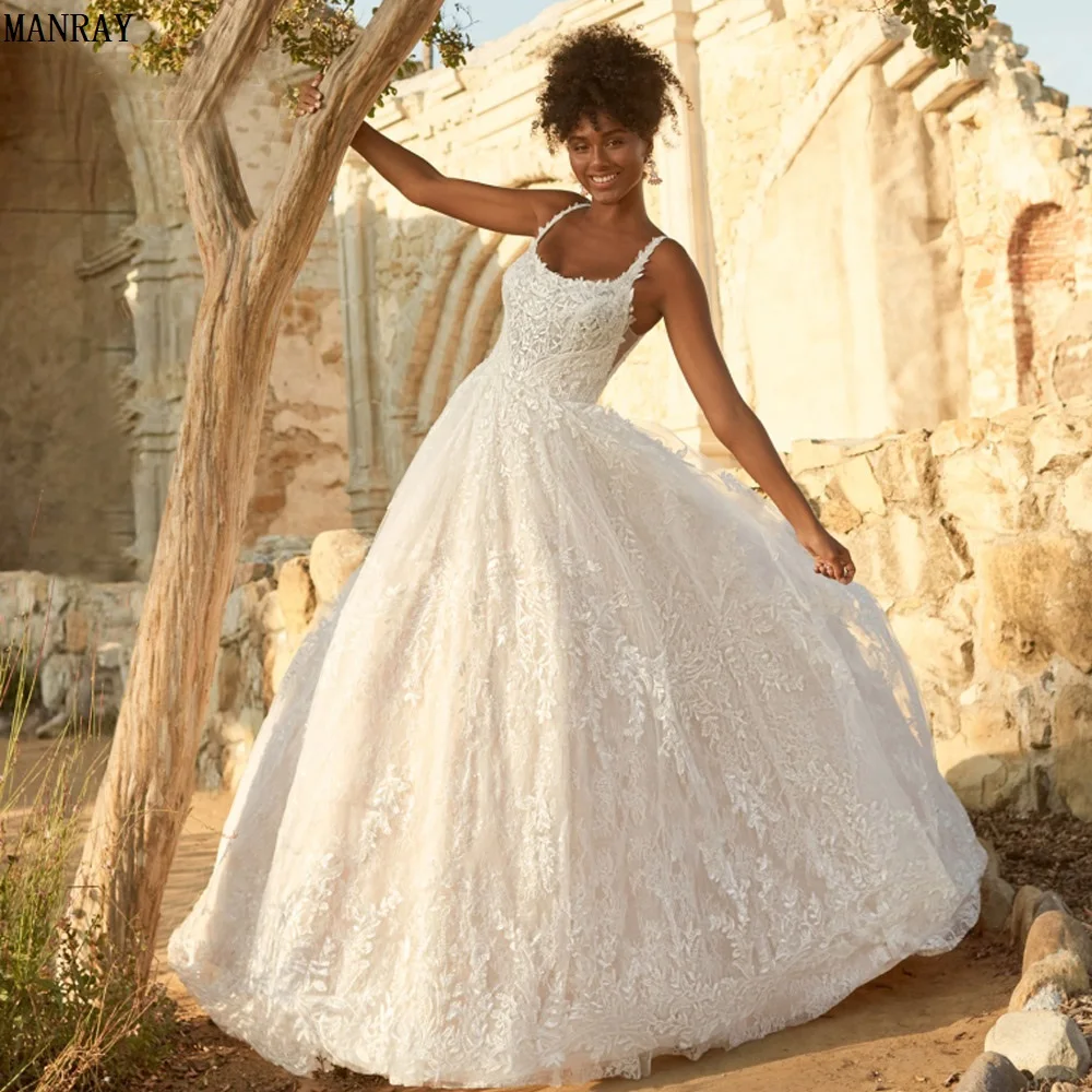 MANRAY Luxury A-Line Wedding Dress Elegant Square Neck Spaghetti Strap Floral Print Backless Bridal Gown Sweep Train Vestido
MANRAY Luxury A-Line Wedding Dress Elegant Square Neck Spaghetti Strap Floral Print Backless Bridal Gown Sweep Train Vestido