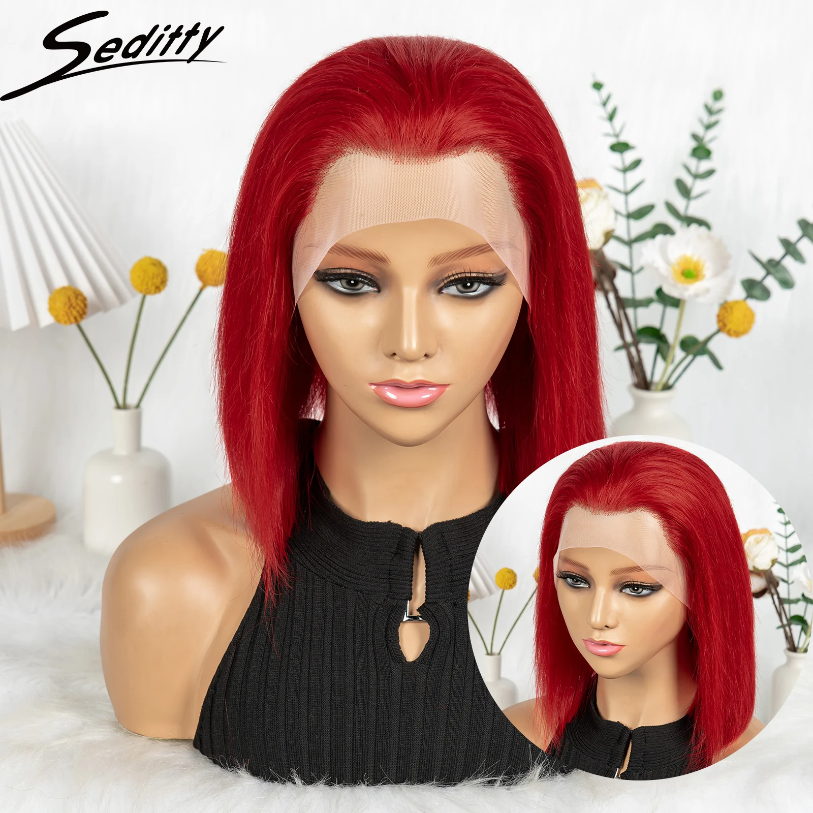 200% Density Short Bob Straight Human Hair Wig 13x4 Transparent Lace Front Wig Straight Red Color Pre Plucked Wigs For Women
200% Density Short Bob Straight Human Hair Wig 13x4 Transparent Lace Front Wig Straight Red Color Pre Plucked Wigs For Women
