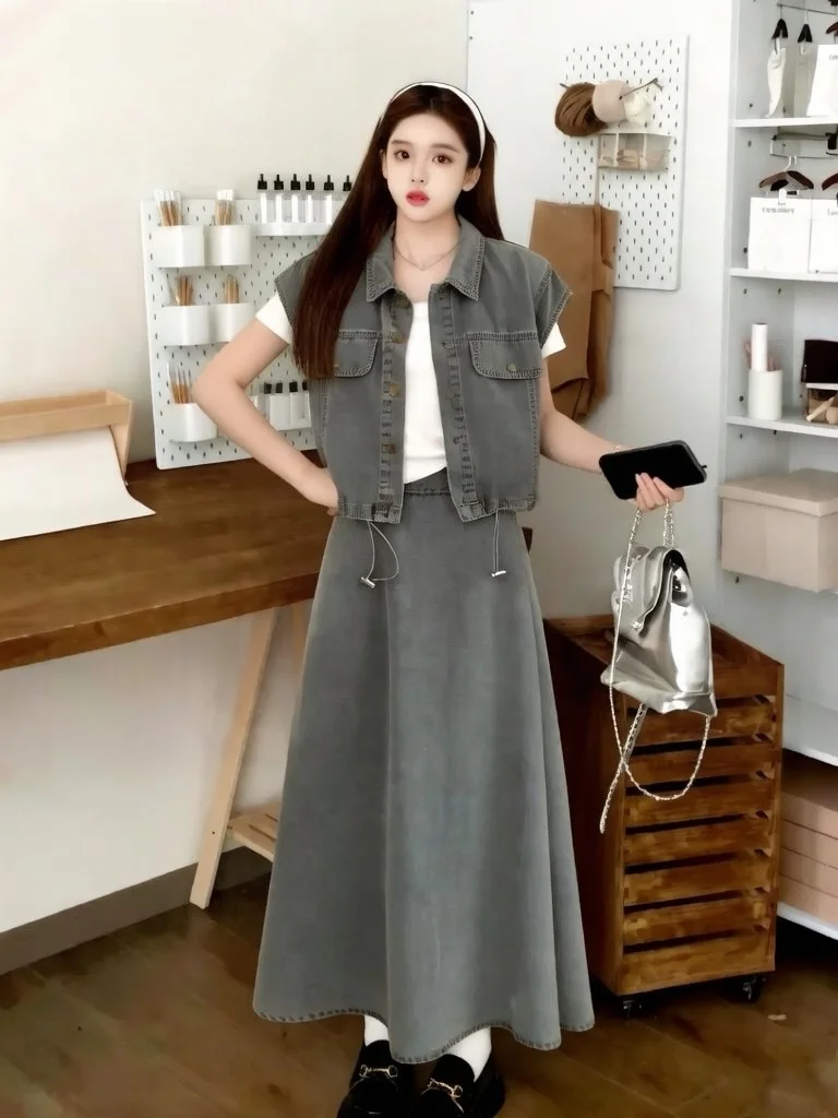 plus Size Fashionable Korean Style Vest T-Shirt Skirt Three-Piece Set Women's Clothing Summer Slimming Casual Wear
plus Size Fashionable Korean Style Vest T-Shirt Skirt Three-Piece Set Women's Clothing Summer Slimming Casual Wear