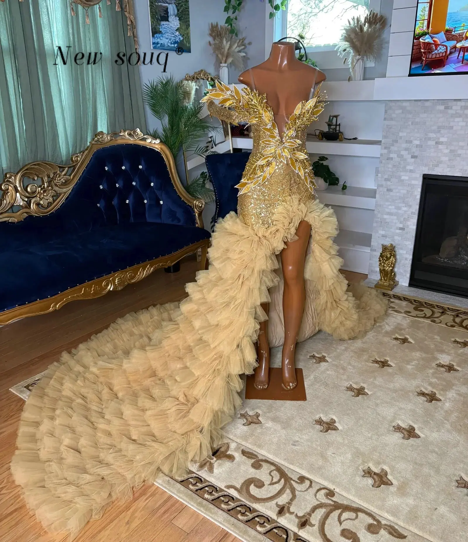 Длинные тюлевые платья с рюшами на одно плечо Golden Leaf для чернокожих девушек, индивидуальный пошив, африканские вечерние платья для дня рождения
Длинные тюлевые платья с рюшами на одно плечо Golden Leaf для чернокожих девушек, индивидуальный пошив, африканские вечерние платья для дня рождения