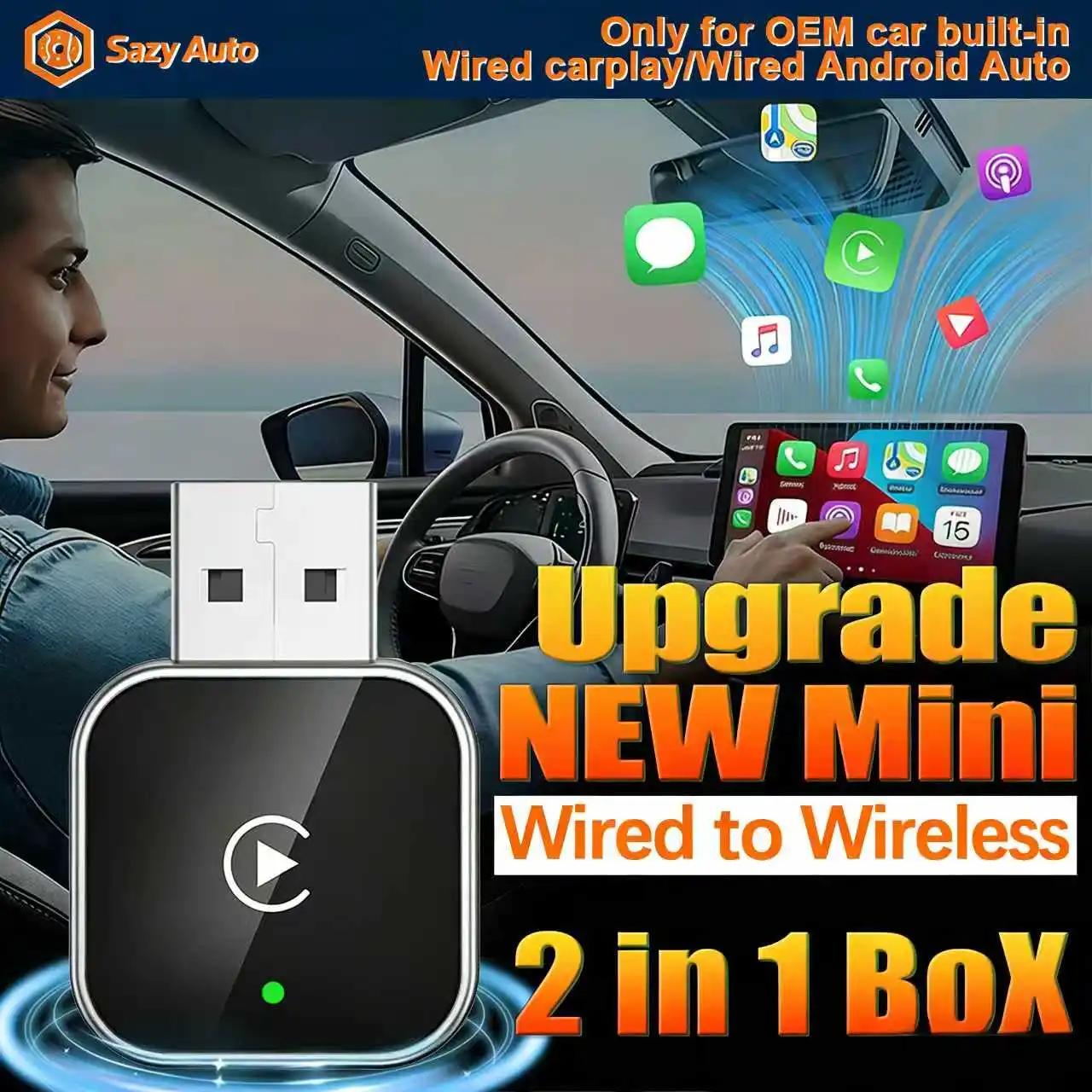 2026 NEW Wireless CarPlay Android Auto Wireless Adapter Smart Mini Box Plug And Play WiFi Fast Connect Universal For Nissan
2026 NEW Wireless CarPlay Android Auto Wireless Adapter Smart Mini Box Plug And Play WiFi Fast Connect Universal For Nissan