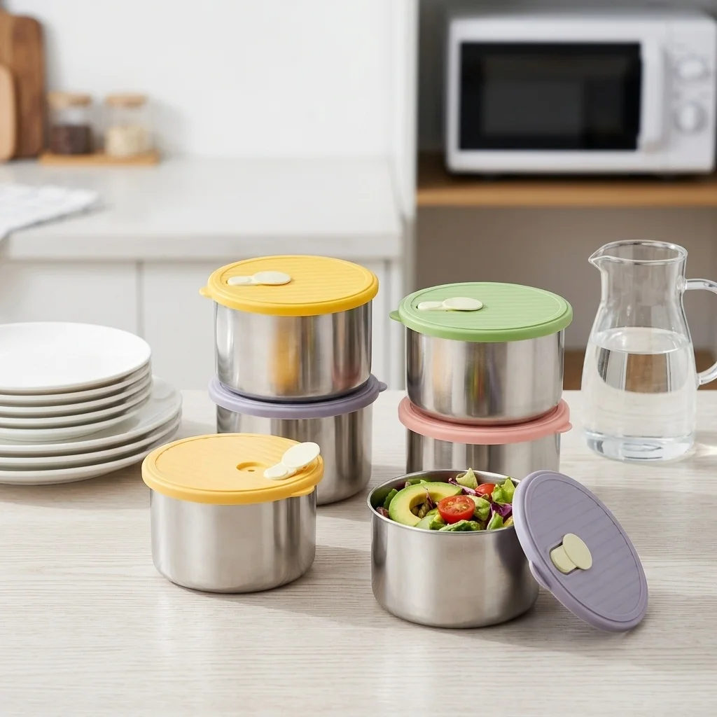 Fruit Vegetable Meat Food Storage Box Sealed Large Capacity 304 Stainless Steel Fresh-keeping Box Round Food Storage Container
Fruit Vegetable Meat Food Storage Box Sealed Large Capacity 304 Stainless Steel Fresh-keeping Box Round Food Storage Container