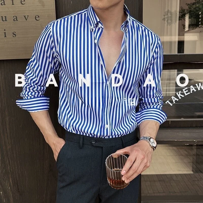 Slim Fit Men's Striped Shirt Long Sleeve Casual Business Style Autumn 2025 New Arrival Elegant British Fashion Shirt
Slim Fit Men's Striped Shirt Long Sleeve Casual Business Style Autumn 2025 New Arrival Elegant British Fashion Shirt