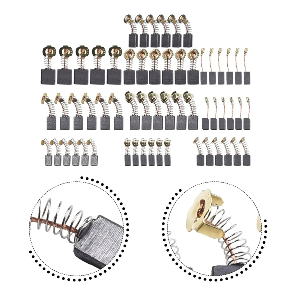 60Pcs Power Tool Carbon Brush 10 Sizes Carbon Motor Brushes Multifunction Rotary Power Tool Brushes for Most Power Motors
60Pcs Power Tool Carbon Brush 10 Sizes Carbon Motor Brushes Multifunction Rotary Power Tool Brushes for Most Power Motors