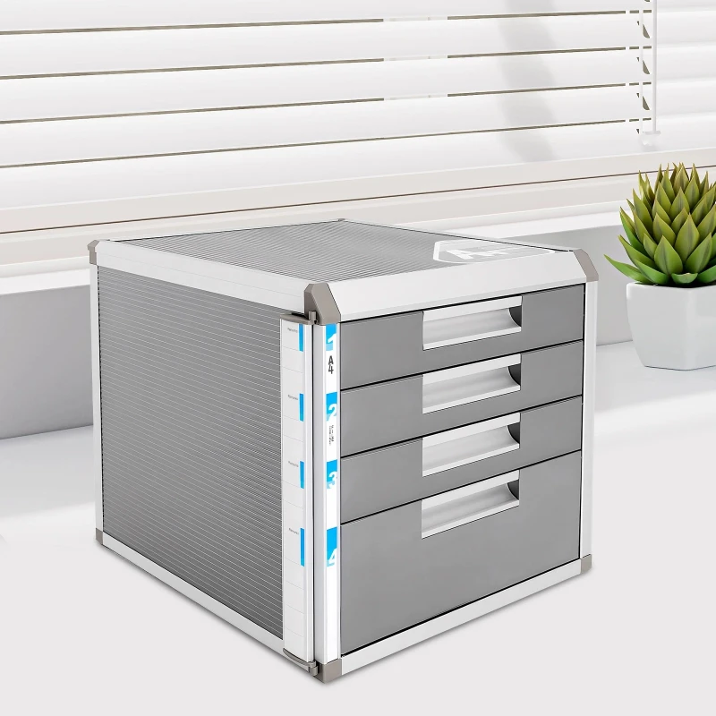 Desktop File Storage Cabinet Office A4 Document Storage Box Multi-layer Under-Desk File Cabinet with 4 Lockable Drawers and Keys
Desktop File Storage Cabinet Office A4 Document Storage Box Multi-layer Under-Desk File Cabinet with 4 Lockable Drawers and Keys