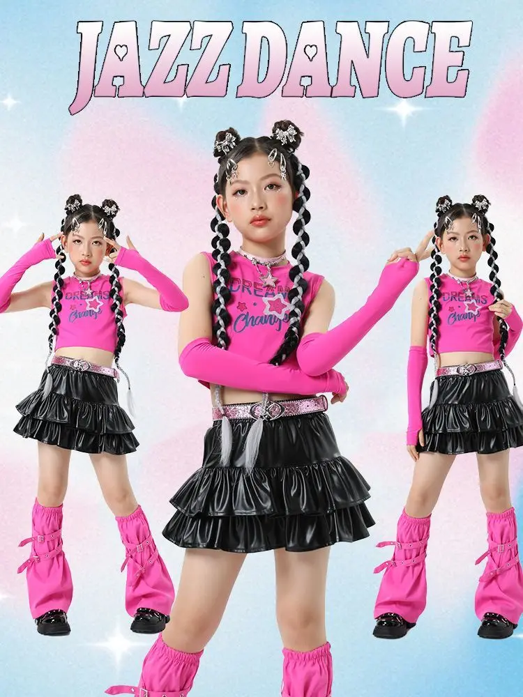 Jazz Dance Costume Sweet Cool Performance for Girls Female Group Dance Set Children's Fashion Show pink dance dress
Jazz Dance Costume Sweet Cool Performance for Girls Female Group Dance Set Children's Fashion Show pink dance dress