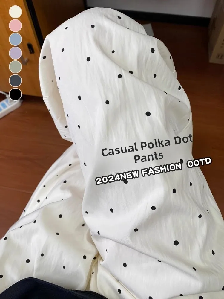 White Polka Dot Sembach Pants Women's Summer Thin plus Size High Waist Loose Casual Straight Leg Walking Wide Leg Pants
White Polka Dot Sembach Pants Women's Summer Thin plus Size High Waist Loose Casual Straight Leg Walking Wide Leg Pants