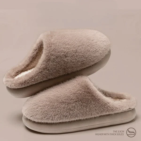 Couple Faux Fur House Slippers Women Winter Lightweight Anti-Slip Plush Slides Woman Solid Color Soft Sole Warm Cotton Slippers
Couple Faux Fur House Slippers Women Winter Lightweight Anti-Slip Plush Slides Woman Solid Color Soft Sole Warm Cotton Slippers