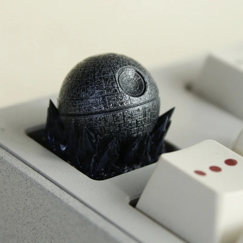 Смоляные колпачки для клавиш Death Star, механические колпачки для клавиш, одиночные 3D-печатные полимерные колпачки для мальчиков, подарок на день рождения