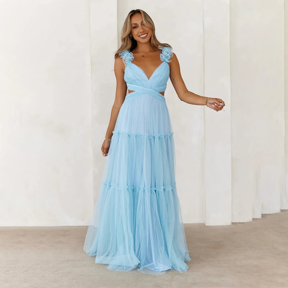 Elegant V Neck Evening Dresses Tulle A Line Prom Dress Long Women's Formal Evening Gowns Luxury Celebrity Party Gowns Vestidos
Elegant V Neck Evening Dresses Tulle A Line Prom Dress Long Women's Formal Evening Gowns Luxury Celebrity Party Gowns Vestidos