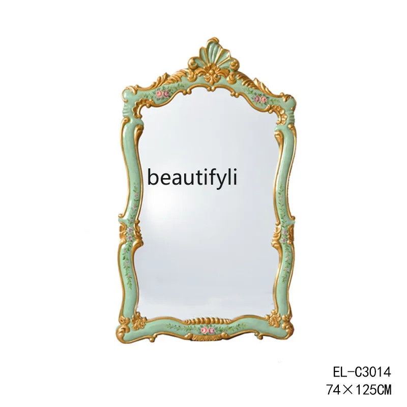 A17 French hand-painted wooden carved makeup mirror, luxurious multi-layer hand-painted turquoise foyer bedroom decorative mirro
A17 French hand-painted wooden carved makeup mirror, luxurious multi-layer hand-painted turquoise foyer bedroom decorative mirro