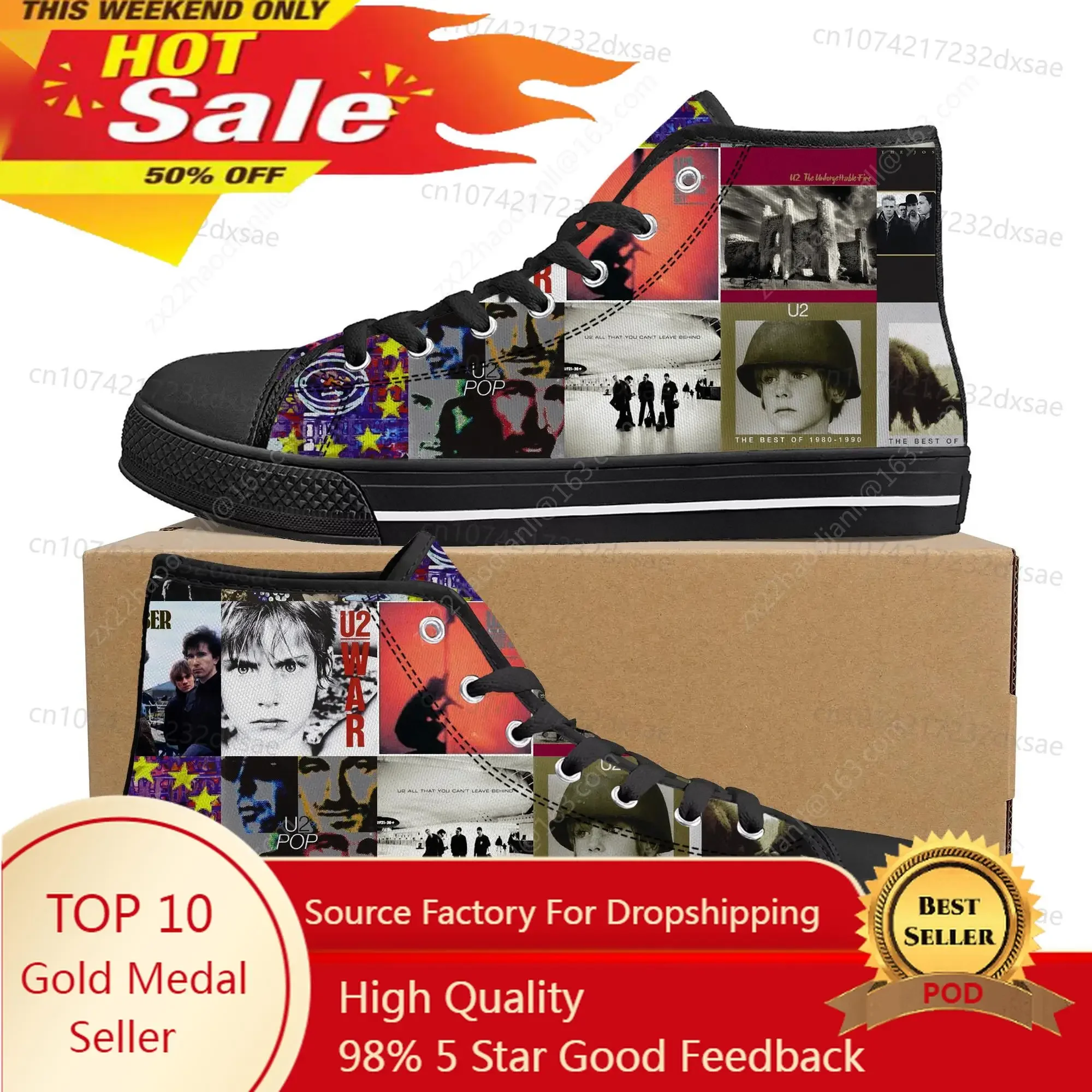U2 Rock Band Fashion punk High Top High Quality Sneakers Men Women Teenager Canvas Sneaker Casual Couple Shoes Custom Shoes
U2 Rock Band Fashion punk High Top High Quality Sneakers Men Women Teenager Canvas Sneaker Casual Couple Shoes Custom Shoes