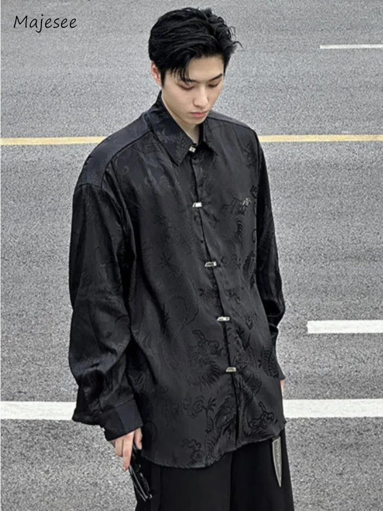 High-end Niche Shirt Men's New Chinese Style Dragon Pattern Jacquard Long-sleeved Design Retro High Street Fashion Autumn Daily
High-end Niche Shirt Men's New Chinese Style Dragon Pattern Jacquard Long-sleeved Design Retro High Street Fashion Autumn Daily