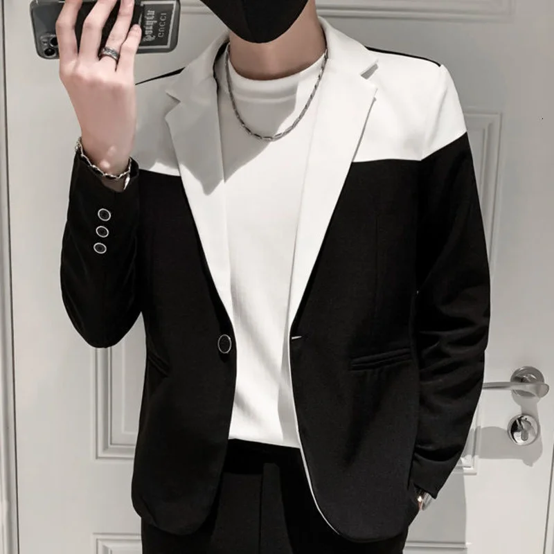 Casual 2022 Night Club Suit Mens Stylish Blazer Prom Blazers For Men Black White Stitching Blazer Hombre Autumn Men Clothing
Casual 2022 Night Club Suit Mens Stylish Blazer Prom Blazers For Men Black White Stitching Blazer Hombre Autumn Men Clothing