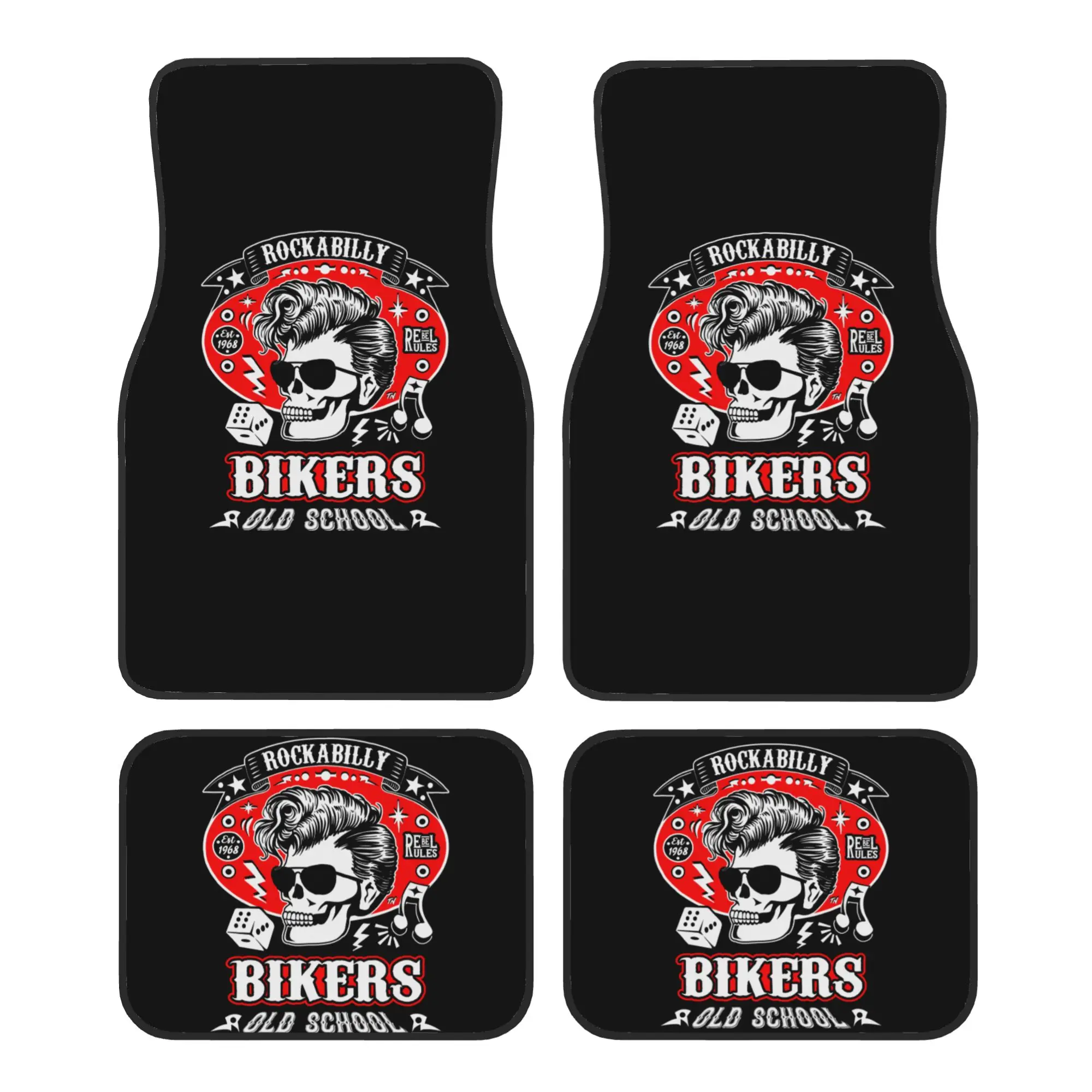 Car Floor Mats 4 Pcs Rockabilly Music Rock N Roll Bikers Skull Rockers Psychobilly Universal Car Front Rear Carpets Foot Mats
Car Floor Mats 4 Pcs Rockabilly Music Rock N Roll Bikers Skull Rockers Psychobilly Universal Car Front Rear Carpets Foot Mats