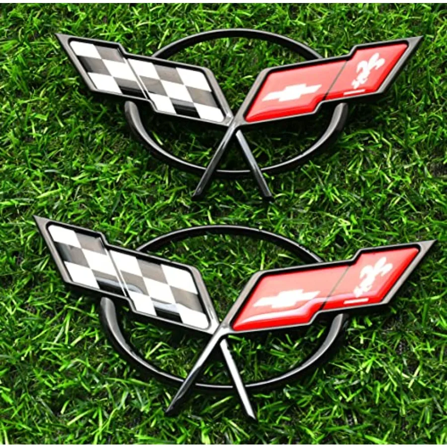 Pair Set 1997-2004 Corvette C5 Front Nose Emblem and Rear Deck Lid 3D Crossed Flags Badge Replacement for Corvette Black Red
Pair Set 1997-2004 Corvette C5 Front Nose Emblem and Rear Deck Lid 3D Crossed Flags Badge Replacement for Corvette Black Red