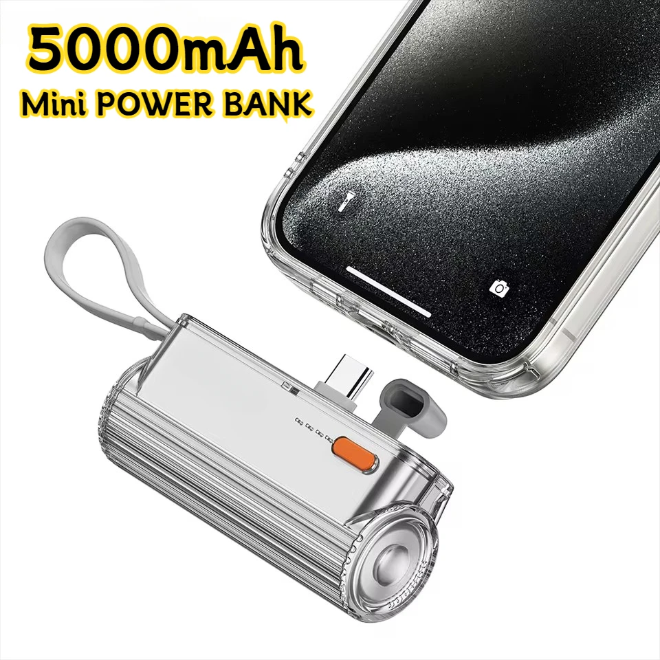5000mAh Power Bank Flow Mini Power Bank Built-in Replaceable USB-C Lightning Connector Portable Charger for IPhone for Samsung
5000mAh Power Bank Flow Mini Power Bank Built-in Replaceable USB-C Lightning Connector Portable Charger for IPhone for Samsung