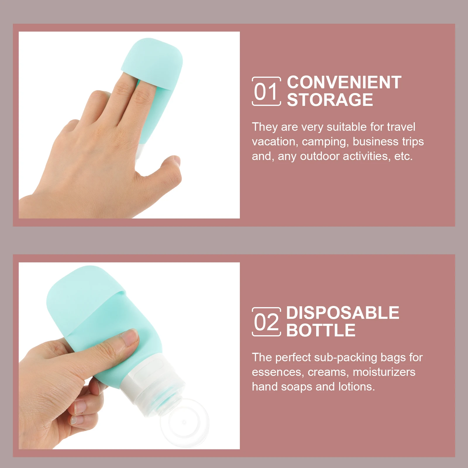 2Pcs Travel Empty Silicone Bottles Refillable Squeeze Lotion Shampoo Leak Proof Portable for Business Trips Travel Lotion Bottle
2Pcs Travel Empty Silicone Bottles Refillable Squeeze Lotion Shampoo Leak Proof Portable for Business Trips Travel Lotion Bottle