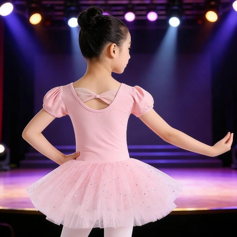 Girls Ballet Leotard Short Puff Sleeve Sparkle Tutu Dress Kids Dancewear 3-8Y Stage Performance Costume Ballerina Outfit
Girls Ballet Leotard Short Puff Sleeve Sparkle Tutu Dress Kids Dancewear 3-8Y Stage Performance Costume Ballerina Outfit
