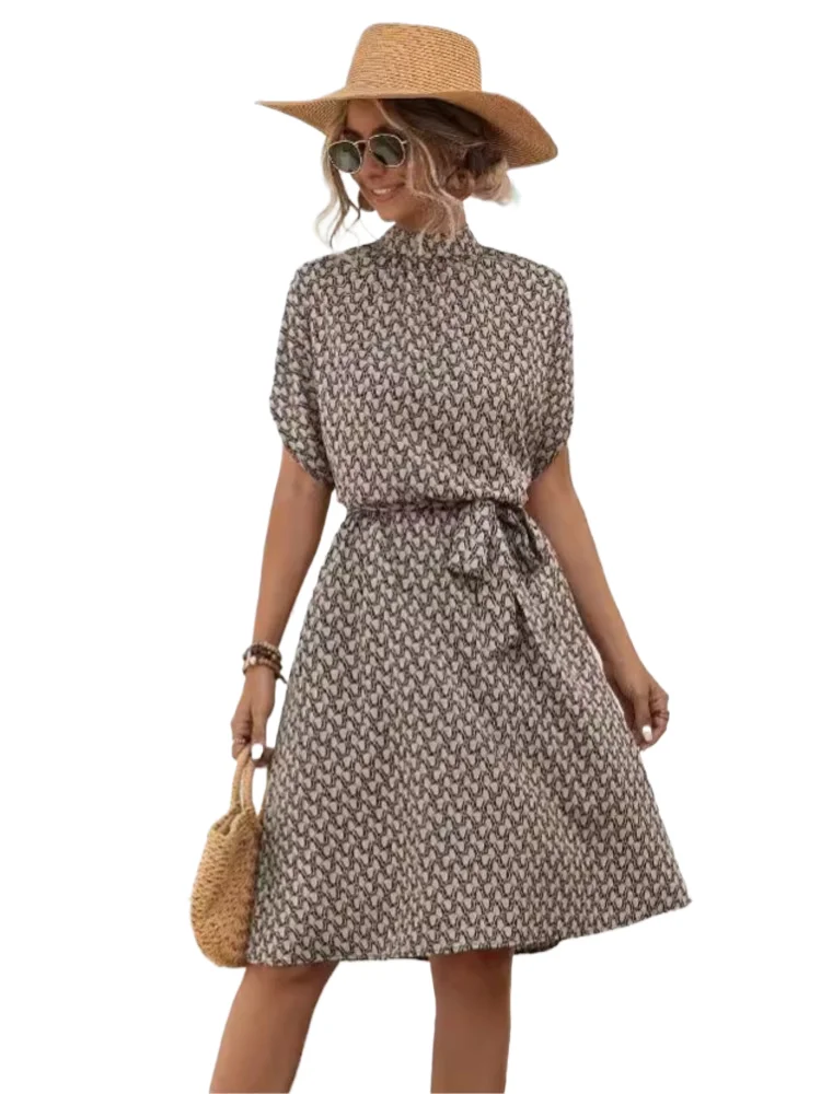 New Print Women's Dress Summer Elegant Fashion O Neck Short Sleeve Lace Up Office Beach Party Dresses Female Casual Vestidos
New Print Women's Dress Summer Elegant Fashion O Neck Short Sleeve Lace Up Office Beach Party Dresses Female Casual Vestidos