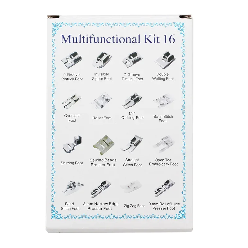 Домашняя швейная машина, ножка для швейной машины, многофункциональные швейные аксессуары, обычно 16 ножек для швейной машины, комбинированные аксессуары Brother
Домашняя швейная машина, ножка для швейной машины, многофункциональные швейные аксессуары, обычно 16 ножек для швейной машины, комбинированные аксессуары Brother