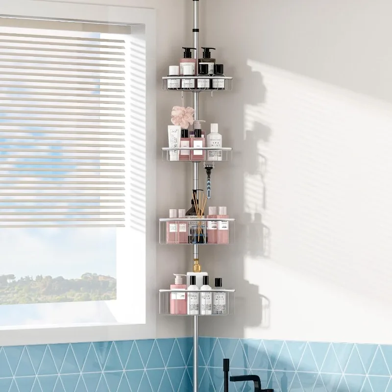 Corner Shower Caddy Tension Pole: Rustproof Shower Organizer with 4 Tier Adjustable Shelves for Bathroom Bathtub Shampoo Storage
Corner Shower Caddy Tension Pole: Rustproof Shower Organizer with 4 Tier Adjustable Shelves for Bathroom Bathtub Shampoo Storage