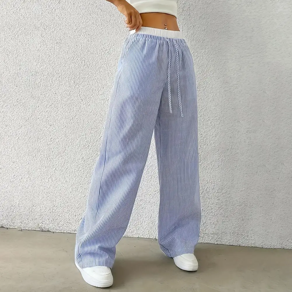 Striped Wide-leg Trousers Striped Wide-leg Pants with Adjustable Drawstring for Women Comfortable Long Trousers for Wear Stylish
Striped Wide-leg Trousers Striped Wide-leg Pants with Adjustable Drawstring for Women Comfortable Long Trousers for Wear Stylish