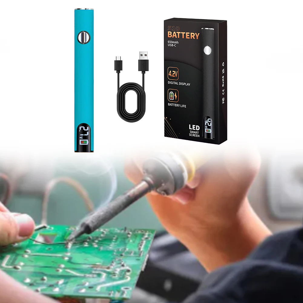 510 Thread BatteryCart Pen Smart SolderingIron(No Soldering Iron Tip)(BlueWhite)
510 Thread BatteryCart Pen Smart SolderingIron(No Soldering Iron Tip)(BlueWhite)