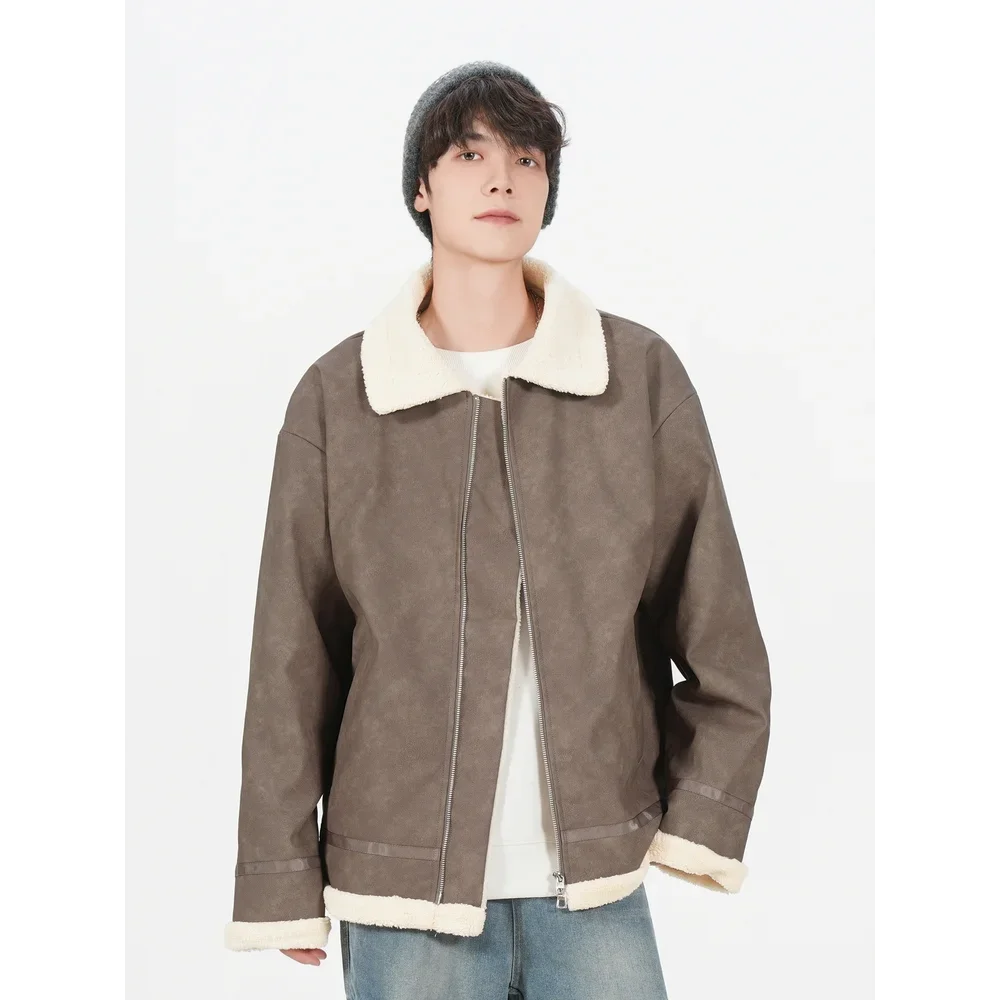 Business Bomber Leather Blends Jacket Social American Fleece Overcoat Winter Fur Leather Jacket for Men Thickened Casual Coats
Business Bomber Leather Blends Jacket Social American Fleece Overcoat Winter Fur Leather Jacket for Men Thickened Casual Coats