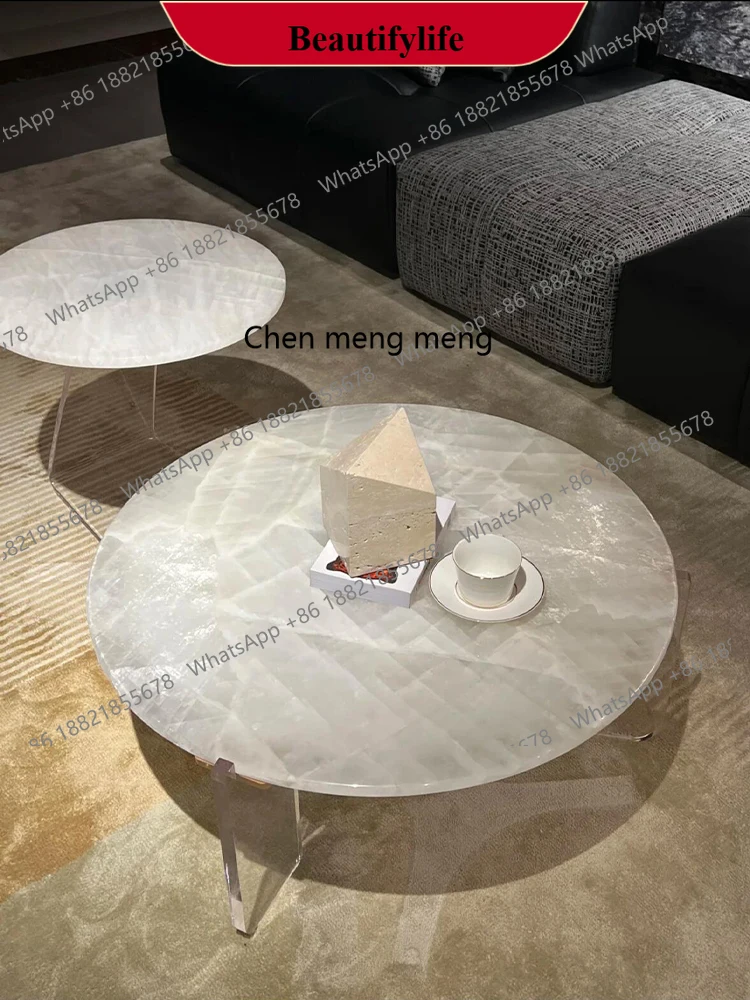 Natural luxury stone white ice jade coffee table size combination simple modern acrylic coffee table
Natural luxury stone white ice jade coffee table size combination simple modern acrylic coffee table