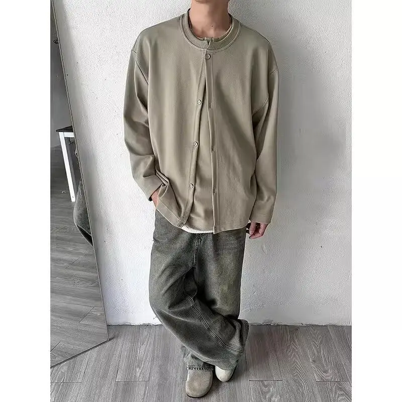 Korean Design Niche Solid Color Fake Two-piece Cardigan Sweatshirt Men Spring and Autumn Y2K Casual Loose Round Neck Top Jacket
Korean Design Niche Solid Color Fake Two-piece Cardigan Sweatshirt Men Spring and Autumn Y2K Casual Loose Round Neck Top Jacket