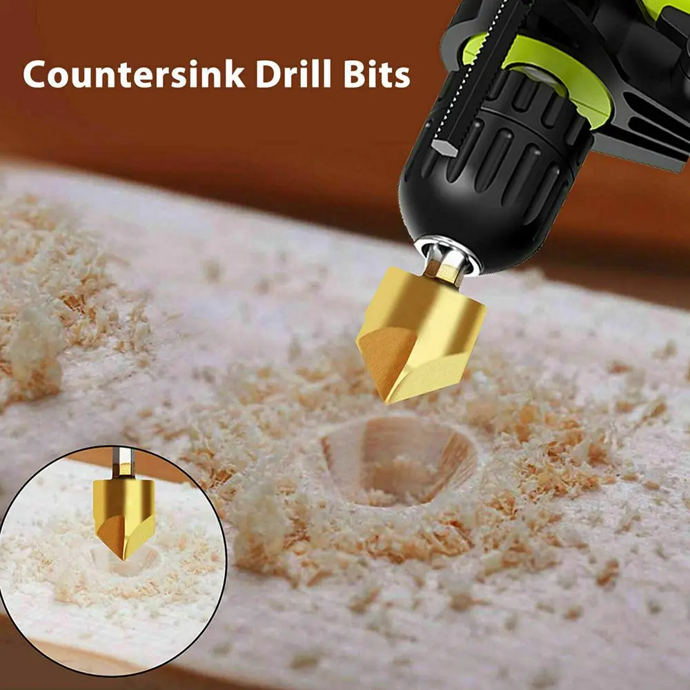 7pcs 5 Flute Countersink Drill Bit Set 90 Degree Counter Sink Chamfer Cutter 1/4'' 6mm-19mm Extension Rod 60mm
7pcs 5 Flute Countersink Drill Bit Set 90 Degree Counter Sink Chamfer Cutter 1/4'' 6mm-19mm Extension Rod 60mm