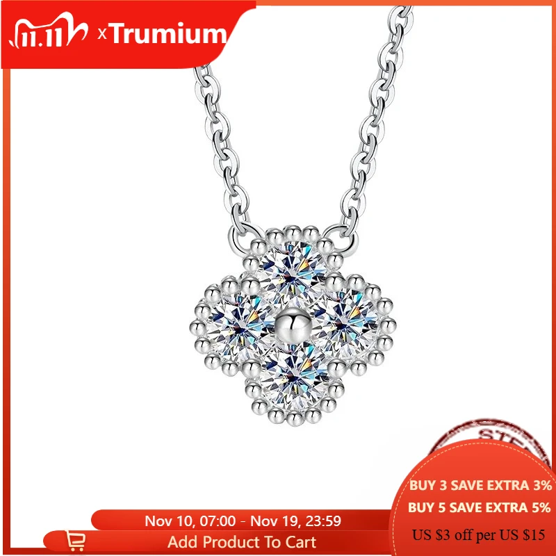 Trumium 1.2CT Moissanite Necklaces for Women 925 Sterling Silver Diamond Lucky Clover Pendants Necklaces Fine Jewelry Wholesale
Trumium 1.2CT Moissanite Necklaces for Women 925 Sterling Silver Diamond Lucky Clover Pendants Necklaces Fine Jewelry Wholesale