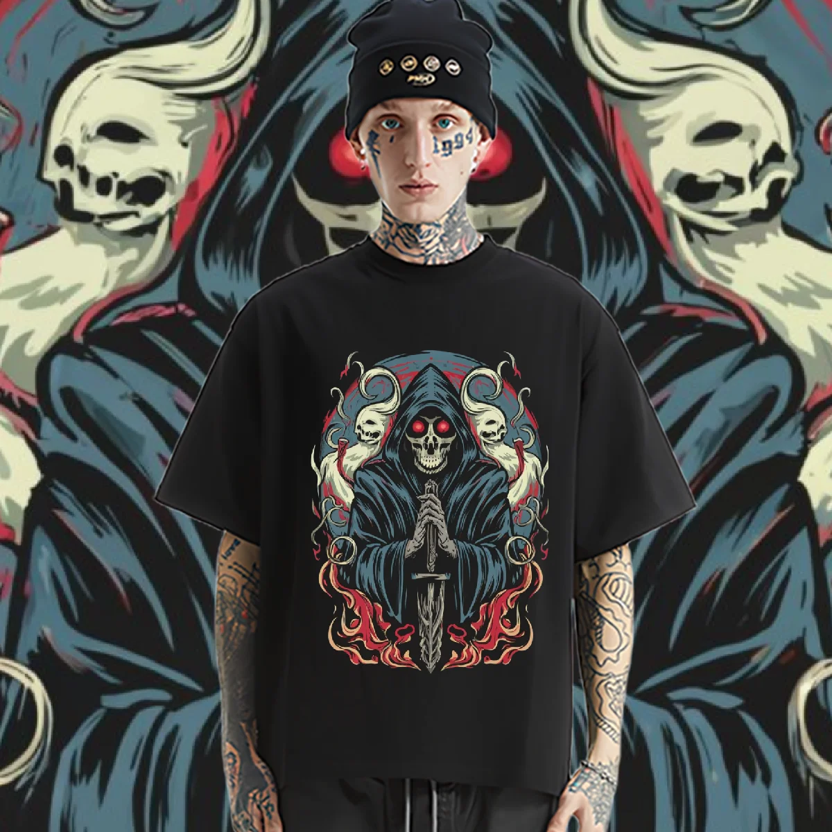 Death Round Collar Tee Oversized Loose Tops Retro Harajuku Rap Style Shirt Graphic Cotton T Shirt Causal Unisex T-shirt Custom
Death Round Collar Tee Oversized Loose Tops Retro Harajuku Rap Style Shirt Graphic Cotton T Shirt Causal Unisex T-shirt Custom