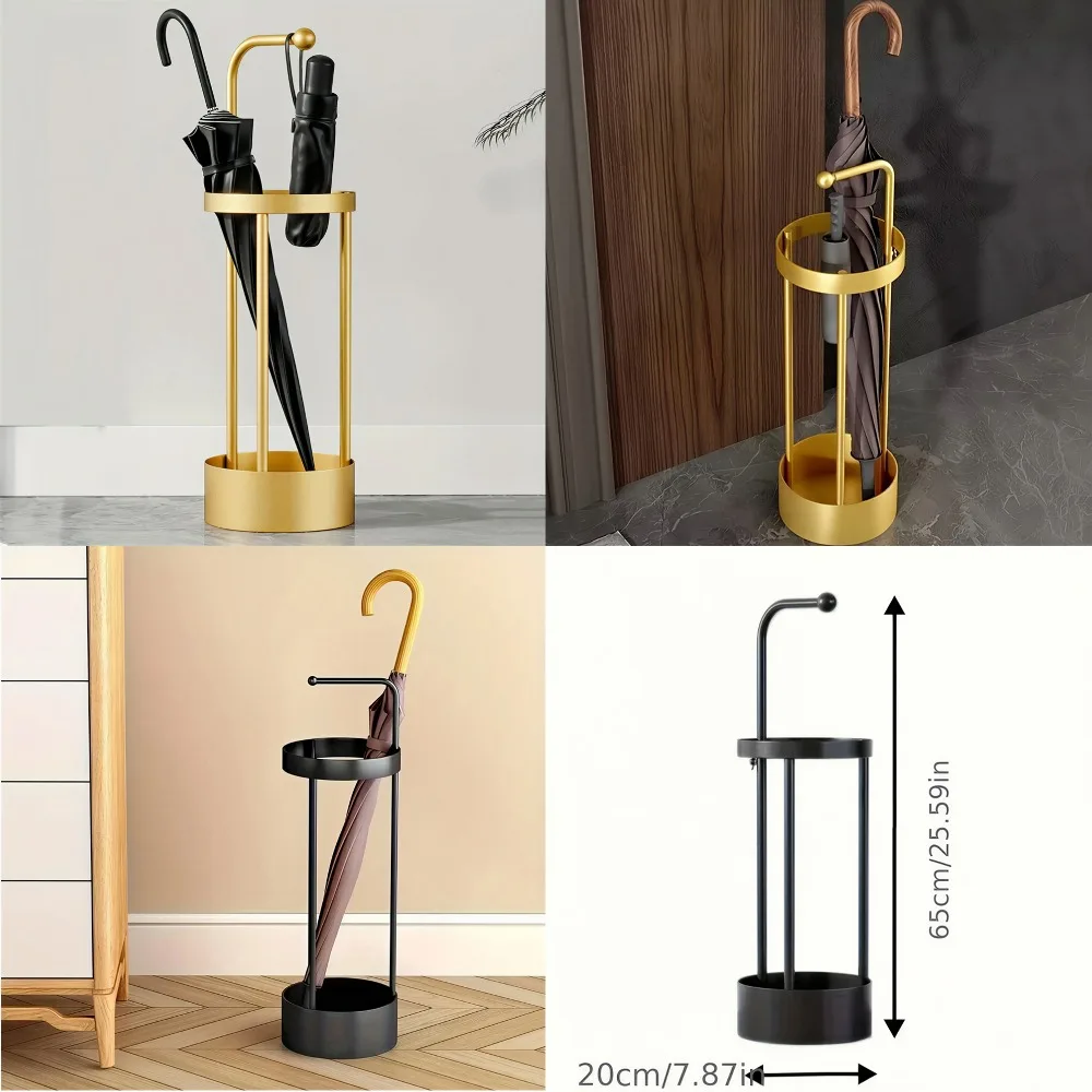 Metal Umbrella Stand, Freestanding Umbrella Holder with Hook, Round Umbrella Bucket for Entryway, Decorative Organizer Rack
Metal Umbrella Stand, Freestanding Umbrella Holder with Hook, Round Umbrella Bucket for Entryway, Decorative Organizer Rack